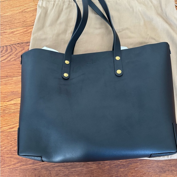 New Burberry Haymarket check black Leather tote bag - Picture 8 of 11